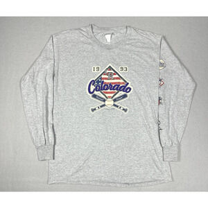 Vintage Lee Sports Colorado Rockies Long Sleeve 1993 NL MLB Sz M Sleeve Graphic